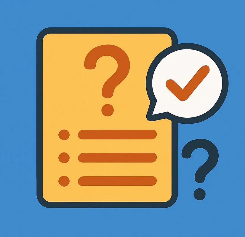 Image showing a list and question marks